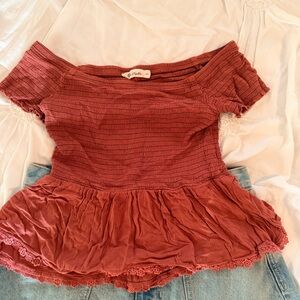 Nordstrom Rust Off-Shoulder Top